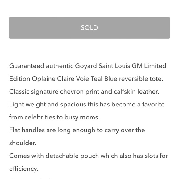 SOLD Goyard Saint Louis LEOplaine Claire Voie Teal Blue reversible t - Picture 9 of 14